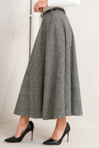 City Checkline Woolen Woven Skirt
