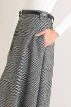 City Checkline Woolen Woven Skirt