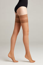 Fantasy Stockings Conte Flame with Silicone Lace Top