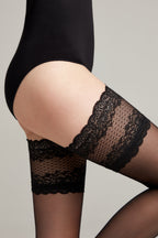 Fantasy Stockings Conte Flame with Silicone Lace Top