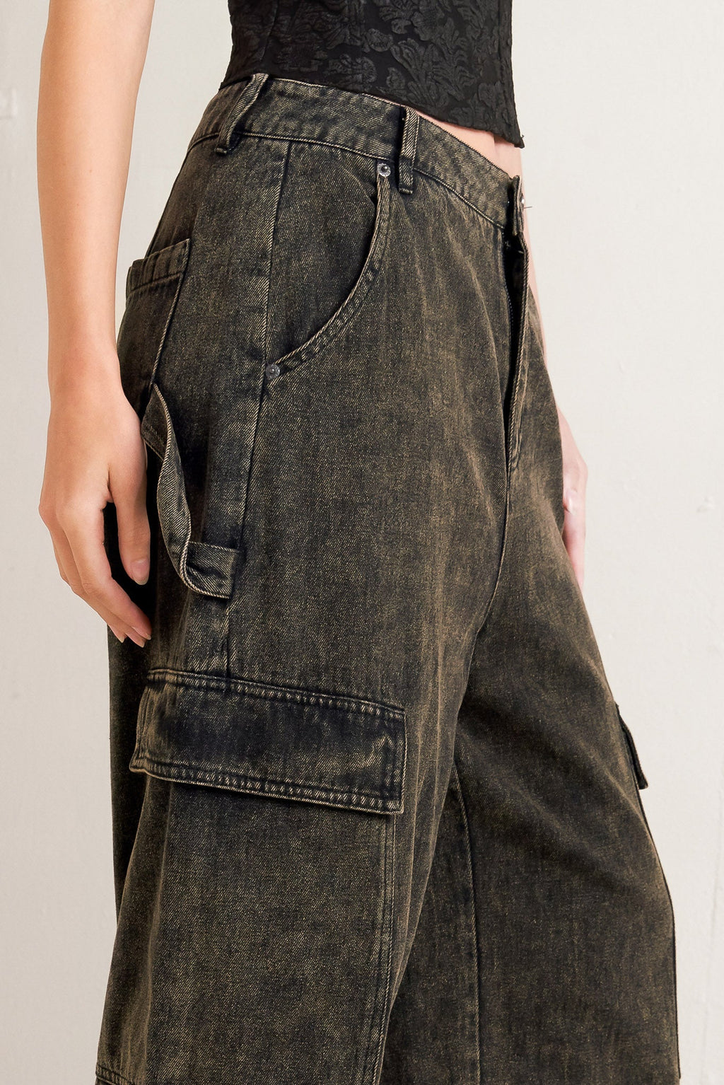 Can’t Blame Me Cargo Denim Pants