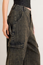 Can’t Blame Me Cargo Denim Pants