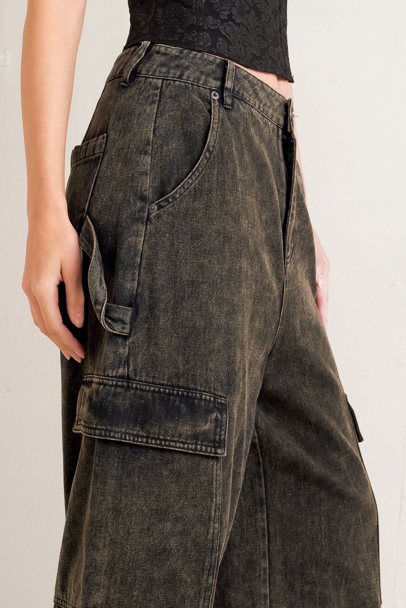 Can’t Blame Me Cargo Denim Pants