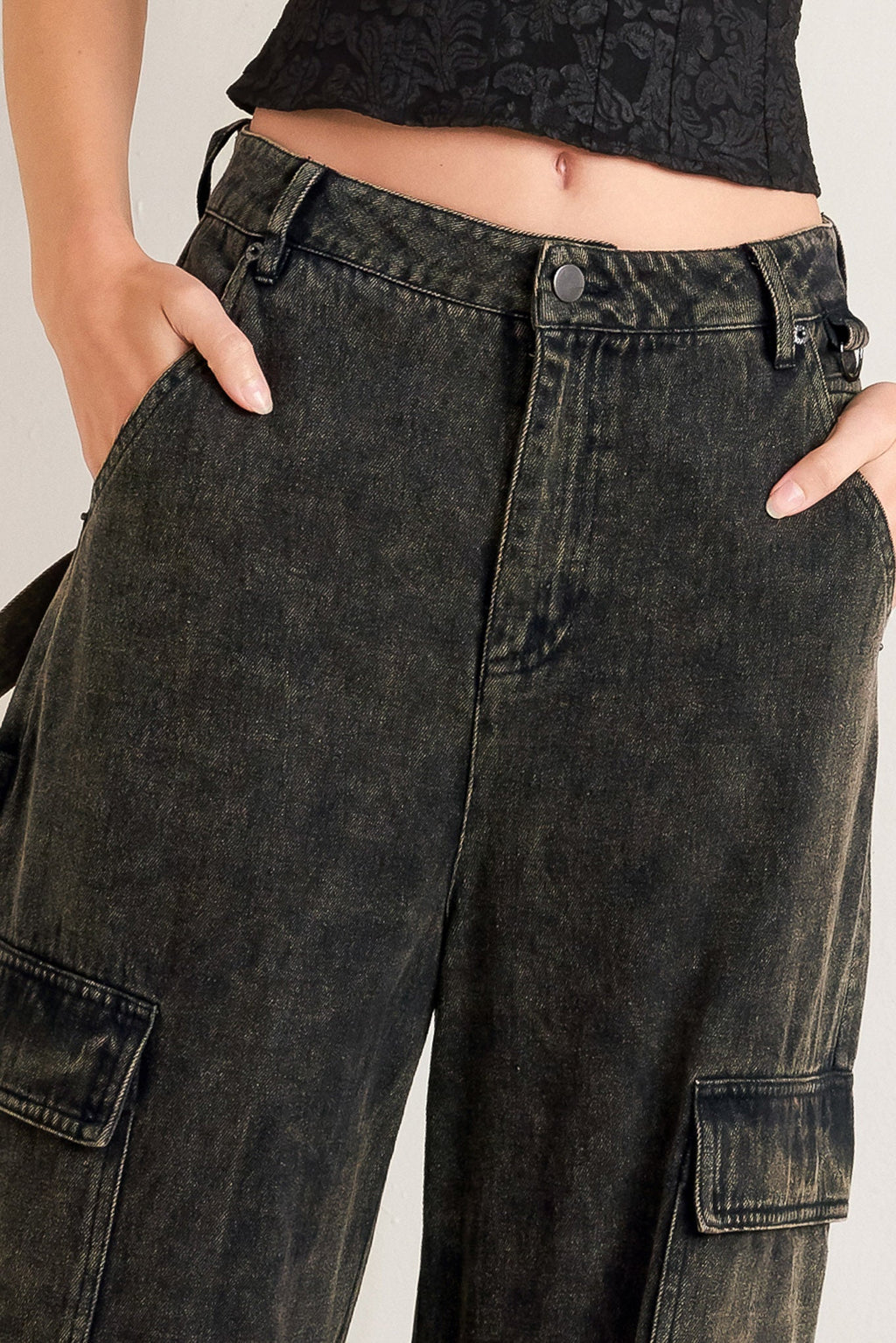 Can’t Blame Me Cargo Denim Pants