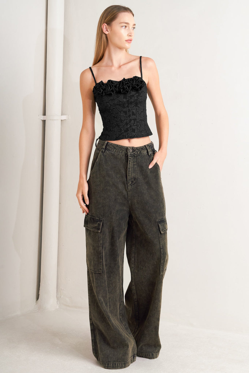 Can’t Blame Me Cargo Denim Pants