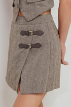 Tailored Cool Woven Skort | Brown