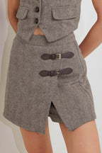 Tailored Cool Woven Skort | Brown