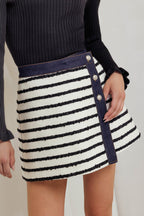 Bonjour Stripe Woven Skort