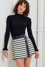 Bonjour Stripe Woven Skort