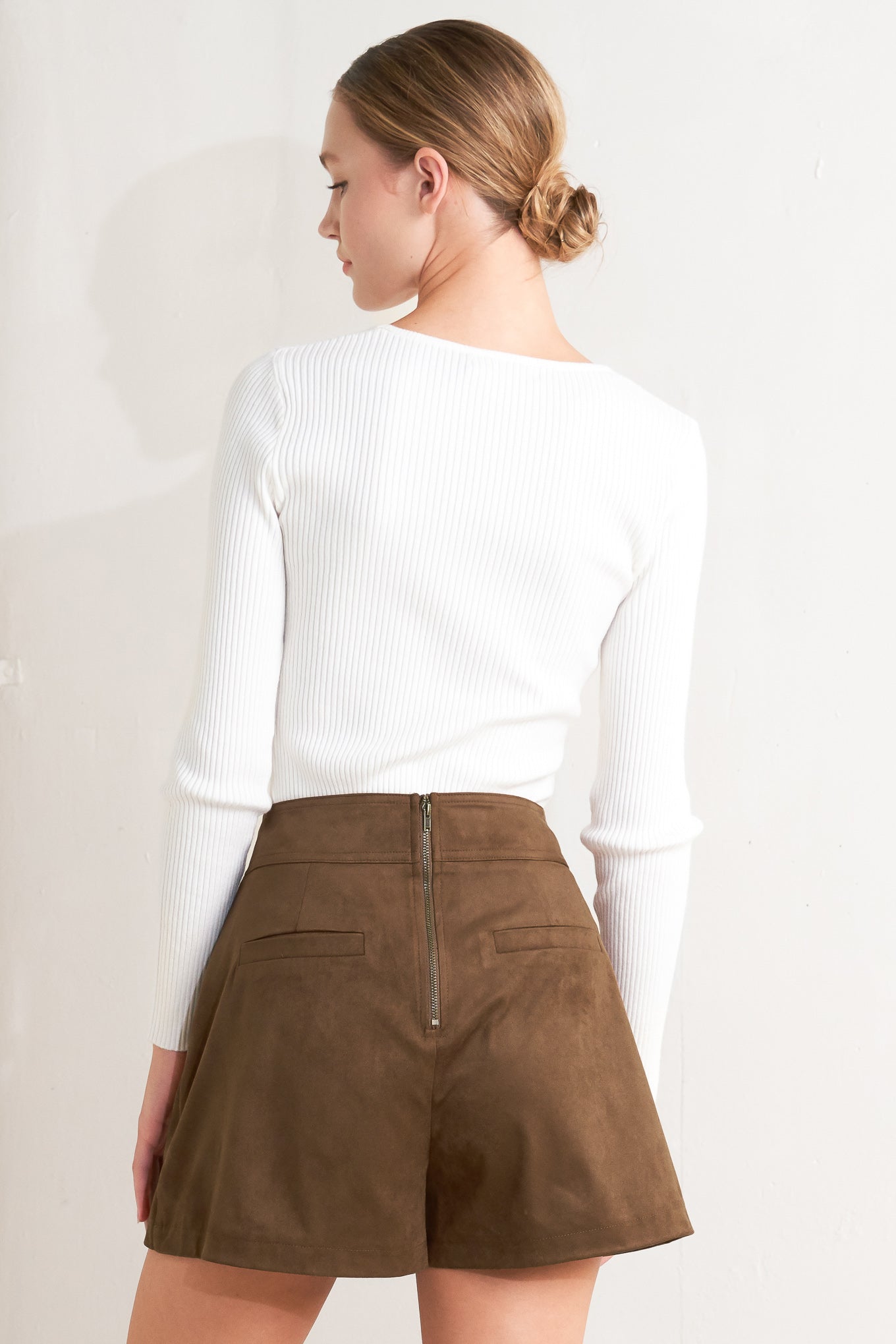 Heritage Utility Faux Suede Skort