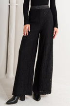 Shadow Glam Woven Lace Pants | Black
