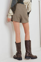 Check Attitude Woven Woolen Skort