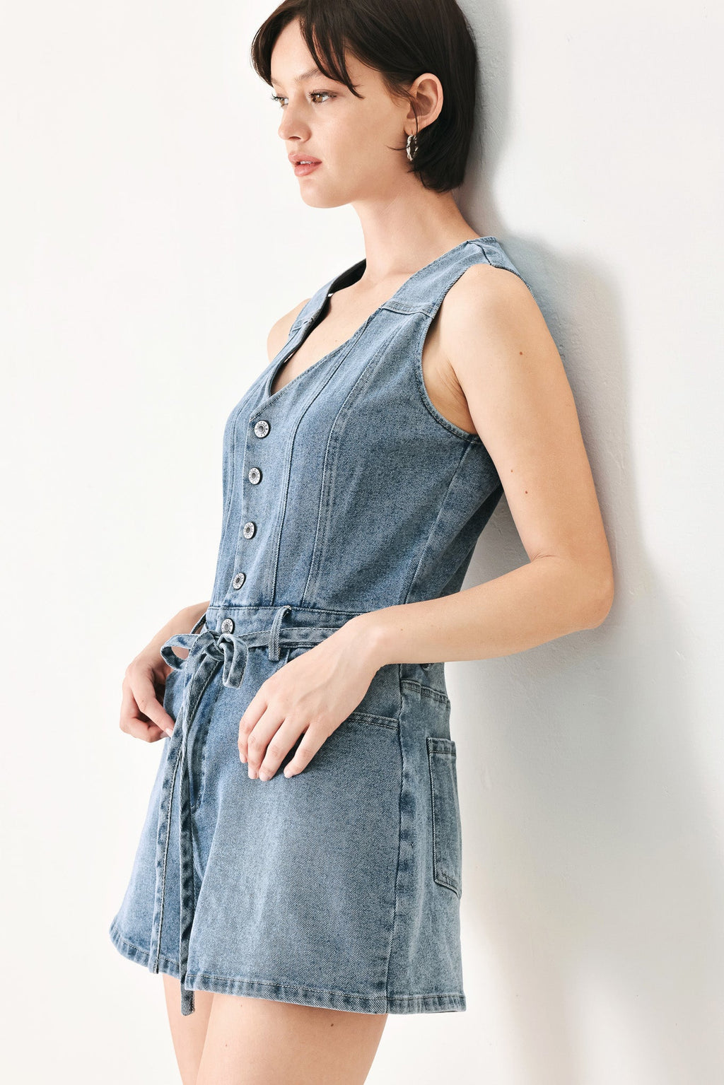 Relaxed Chic Denim Romper