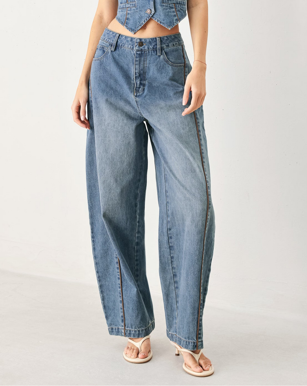Western Muse Denim Ballon Pants