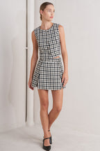 Mona Check Tweed Vest