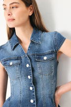 Lovely Collar Denim Top