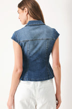 Lovely Collar Denim Top