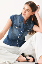 Lovely Collar Denim Top