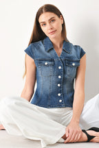 Lovely Collar Denim Top