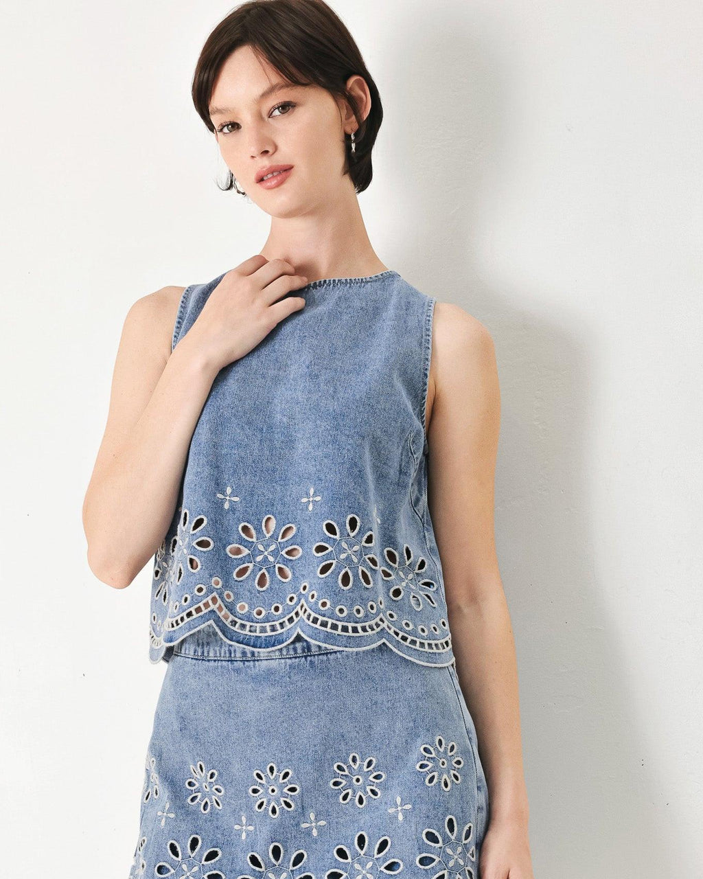 Floral Denim Top