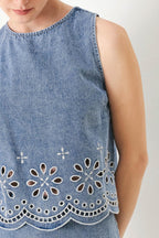 Floral Denim Top