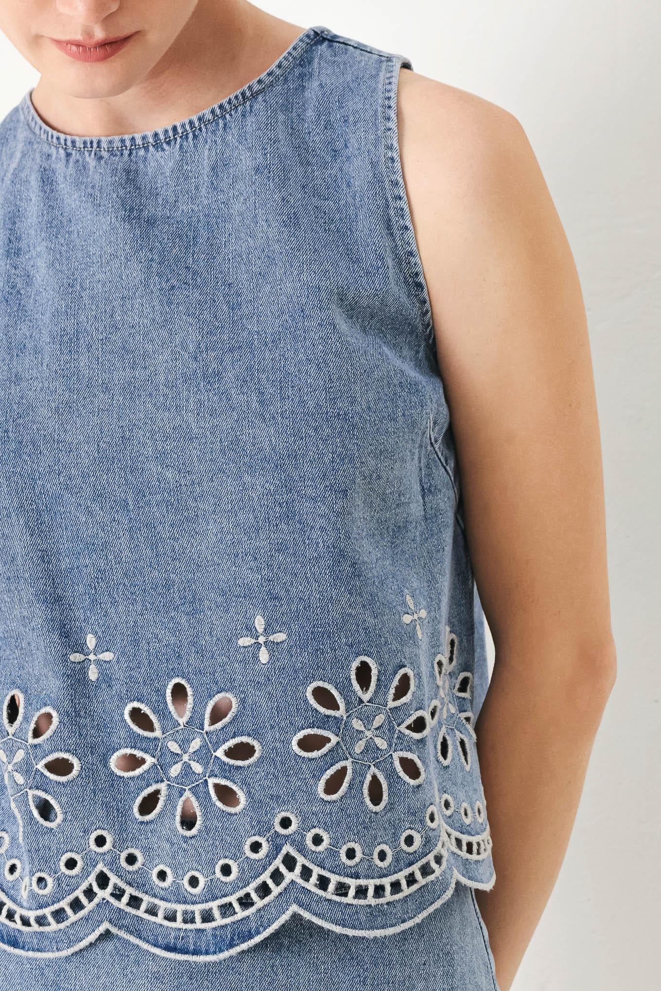Floral Denim Top