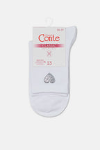 Cotton Socks Conte Classic 427 Shimmering Heart Pattern