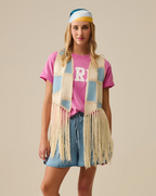 Faux Leather Vest with Patchwork and Fringe Detail