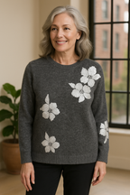 Floral Sequin Embroidered Top by Picadilly
