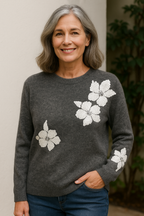 Floral Sequin Embroidered Top by Picadilly