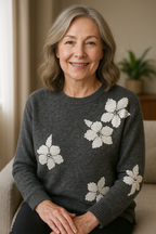 Floral Sequin Embroidered Top by Picadilly