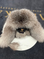 Genuine Silver Fox Fur Leather Hat