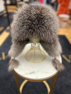 Genuine Silver Fox Fur Leather Hat