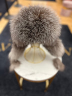 Genuine Silver Fox Fur Leather Hat