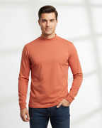 100% Pima Cotton Mock Neck Long Sleeve Shirt