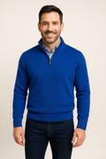 Quarter-Zip Pullover Sweater | Royal