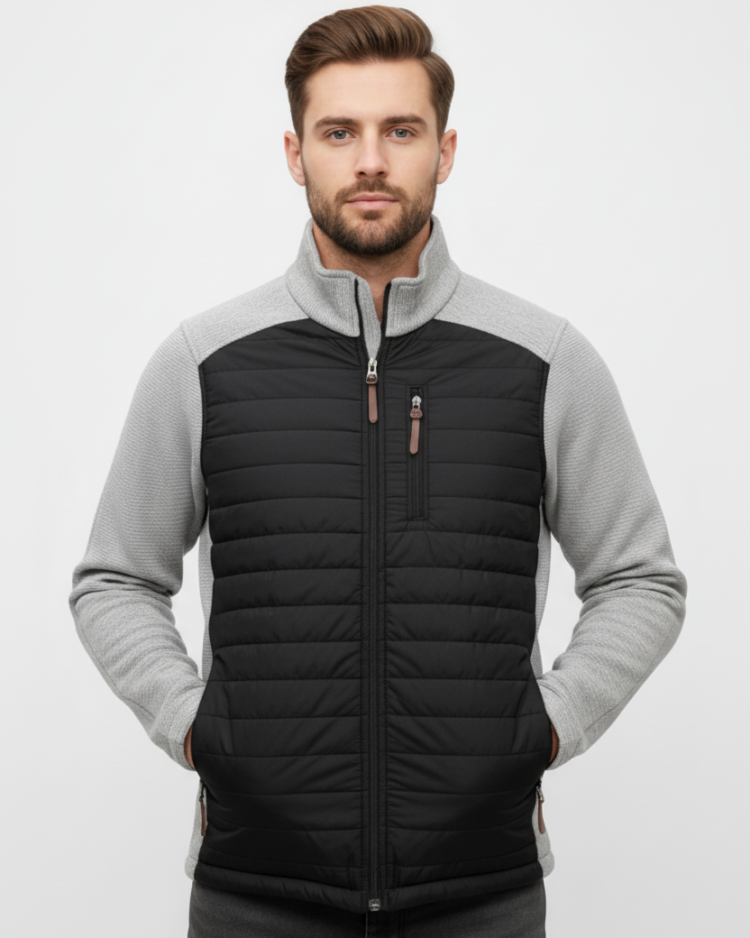 Windstopper Quilted Jacket | Natural Heather & Black