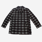 Midnight Burgundy Buffalo Check Wool Coat