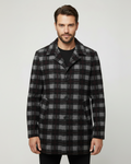 Midnight Burgundy Buffalo Check Wool Coat