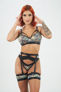 Women's Camo Lingerie Set | Huntress 3-Piece Hunting Bra Panty Wilderness Dreams