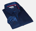 Geo Button-Up Shirt with Contrast Details on Navy | Contemporary Fit