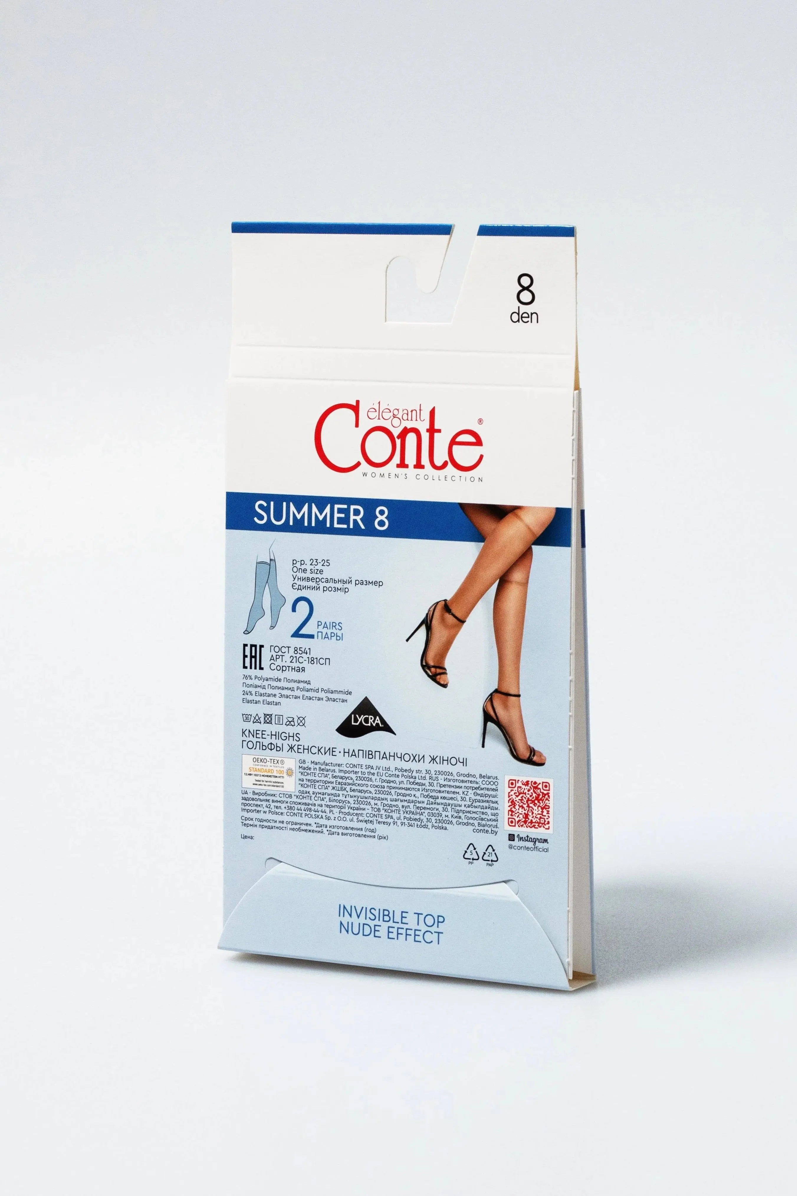 Knee Highs Conte Summer 8 Den | 2 Pairs