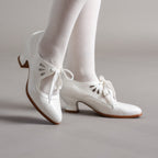 Gibson Edwardian Leather Shoes | Soft Ivory