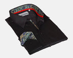 Go-To Button-Up Shirt with Contrast Details Black | Contemporary Fit (Regular)
