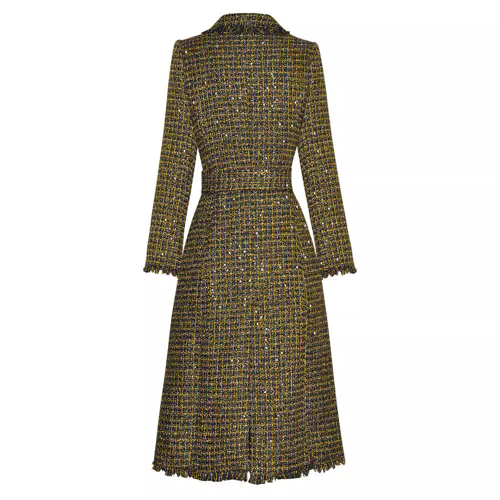 Golden Plaid Trench Coat | Upper East Side BYMANYC ® New York