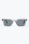 Grey Square Sunglasses with Black Gradient Lenses and Metal Side Detail