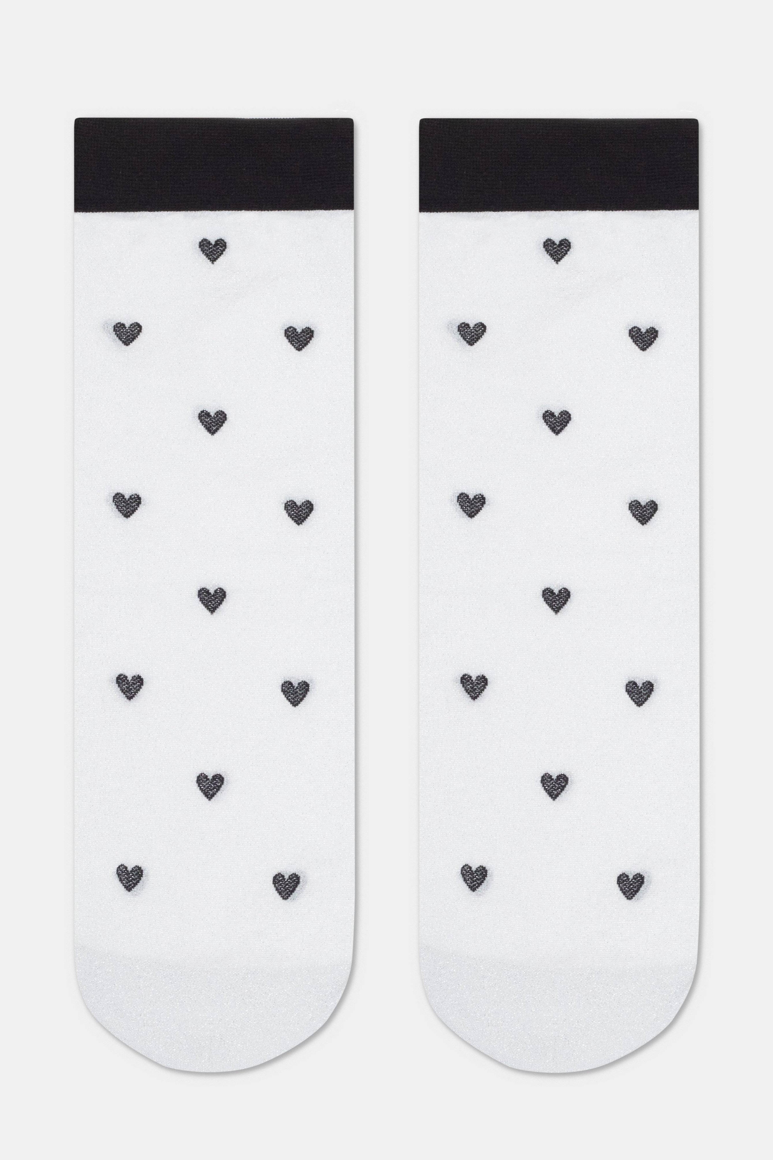 Shimmering Socks Conte Fantasy with "Hearts" Designs