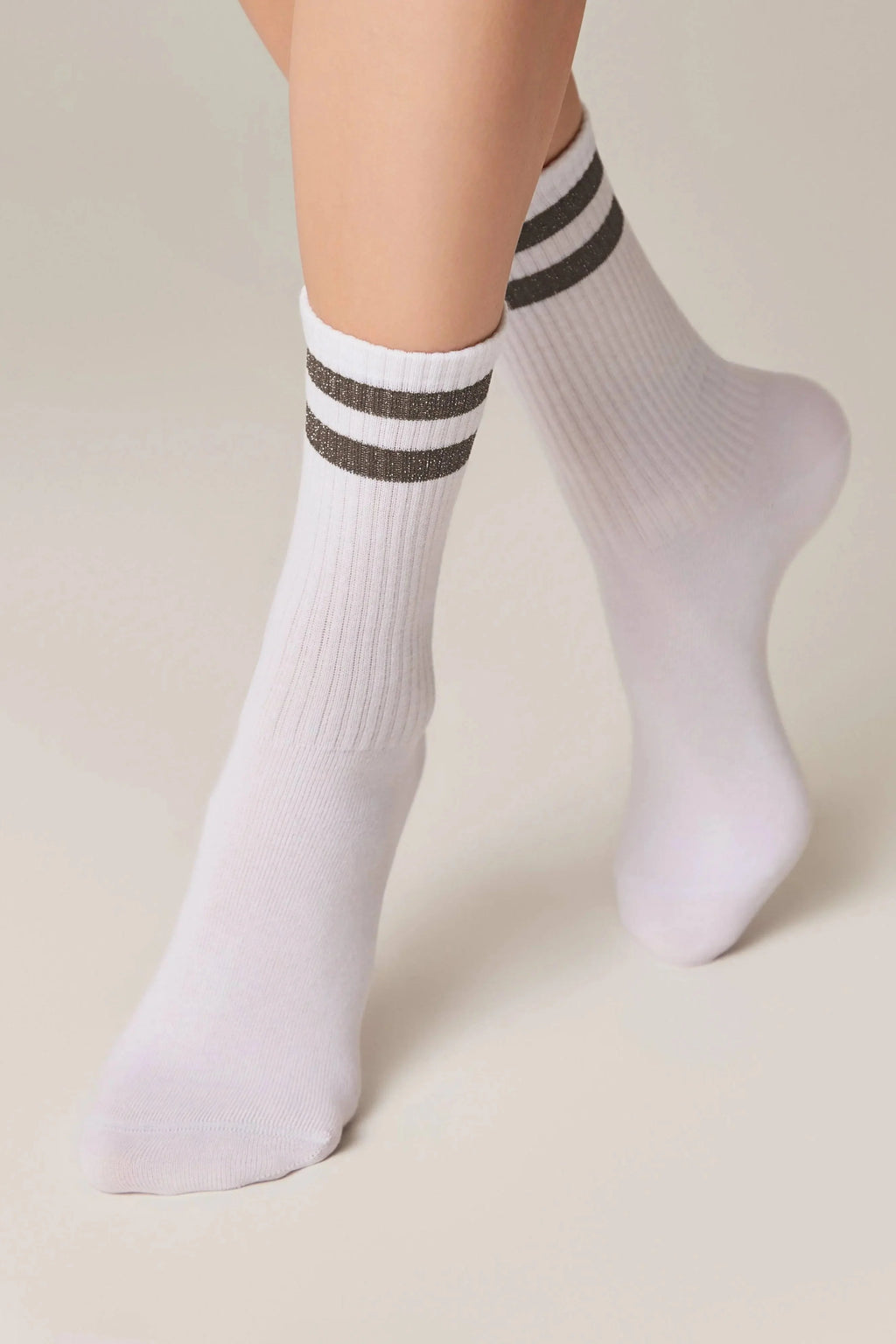 Conte Cotton Long Socks Active 157 | Lurex Stripes
