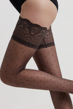 Conte Happy Fantasy Stockings Conte Happy | Polka Dot Silicone Lace Top