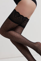 Conte Happy Fantasy Stockings Conte Happy | Polka Dot Silicone Lace Top